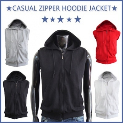 Bcpolo Men Zip Hoodie Sleeveless Zip Hoodie Cotton Fashion Zip Hoodie Cotton Hoodie